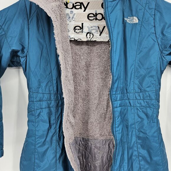 The North Face Jacket Girls XL 18 Puffer Green Teal Full Zip Pullover Hoodie - Picture 3 of 11
